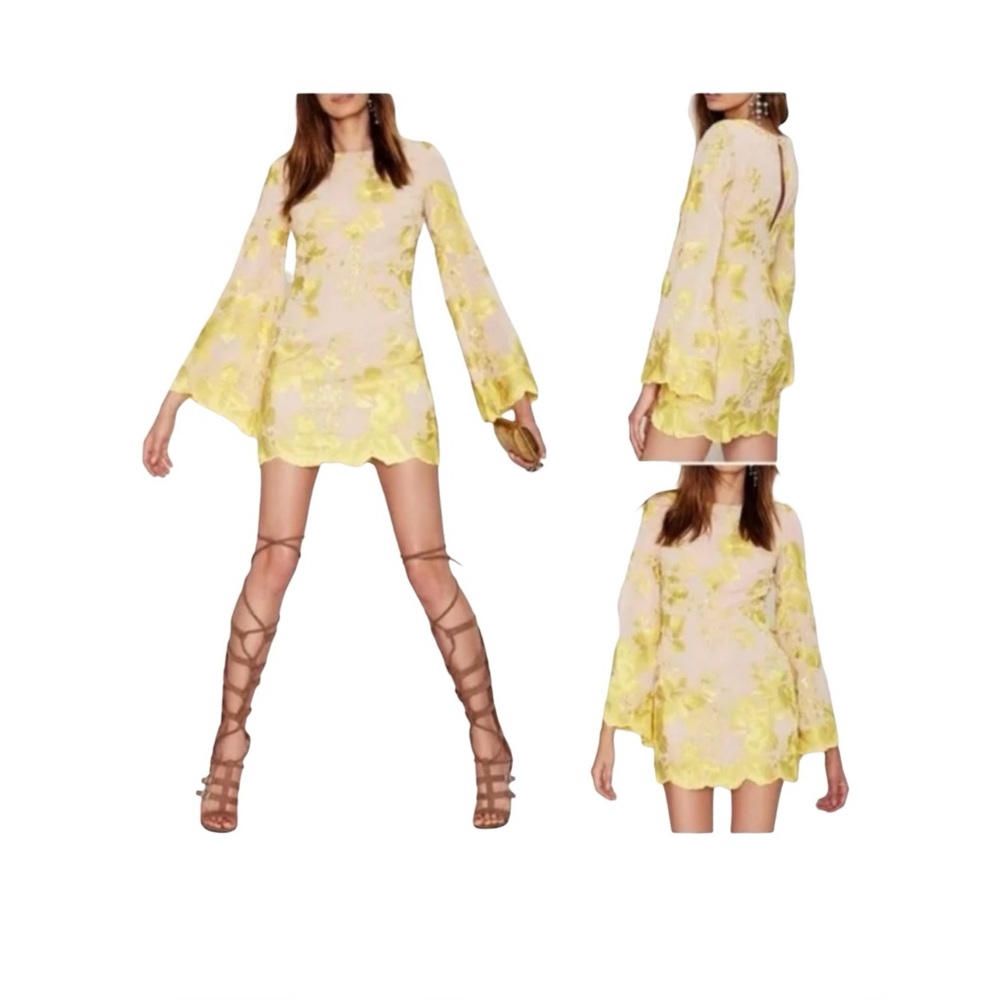 Dress The Population Paige Embroidered Floral Shift Dress New With Tags